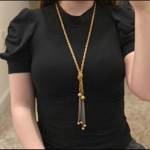 Long Gold and Silver Necklace
